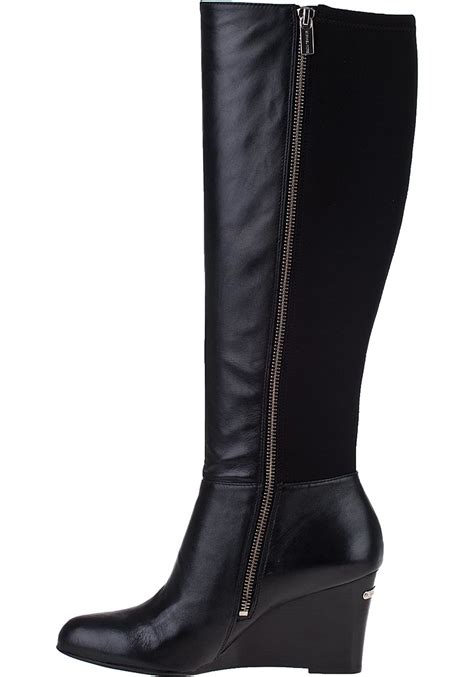 michael kors wedge boots black|zappos Michael Kors boots.